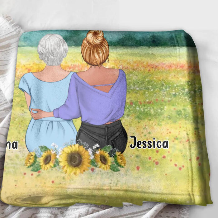 Personalized Mom & Daughter Fleece Throw Blanket/Quilt/Pillow Cover - Mother's Day Gift Idea From Daughter - Dear Mom Great Job I'm Awesome