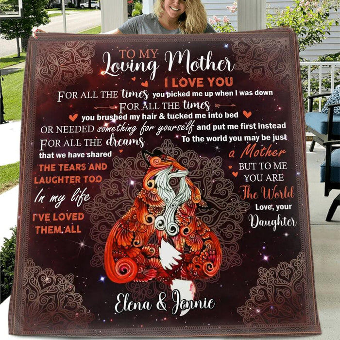 Personalized Loving Mother Fleece Throw Blanket/Quilt - Gift Idea For Mother's Day - To My Loving Mother I Love You