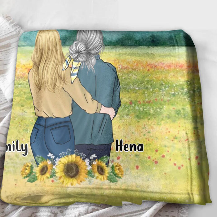 Personalized Mom & Daughter Fleece Throw Blanket/Quilt/Pillow Cover - Mother's Day Gift Idea From Daughter - Mother & Daughter Forever Linked Together