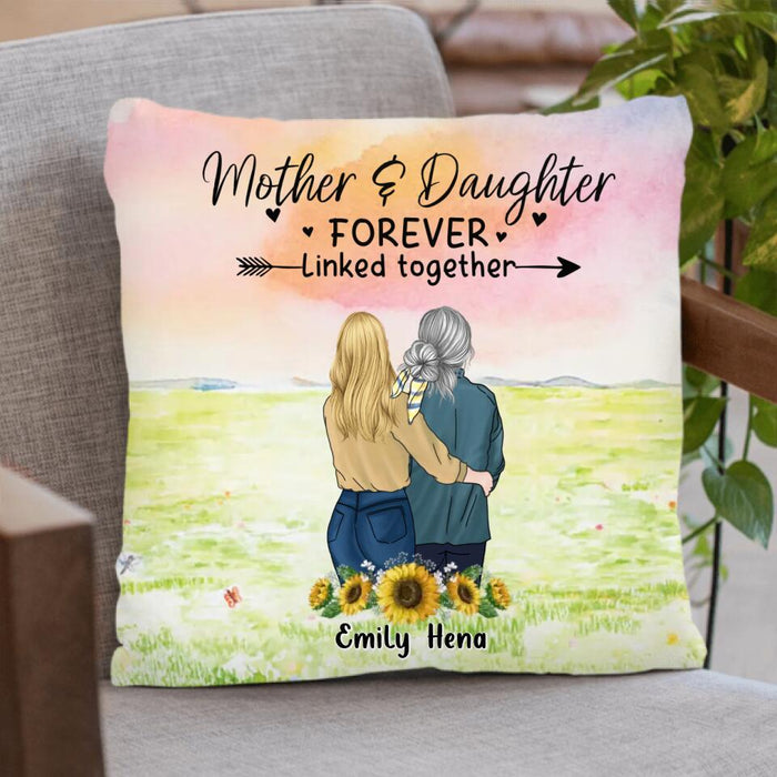 Personalized Mom & Daughter Fleece Throw Blanket/Quilt/Pillow Cover - Mother's Day Gift Idea From Daughter - Mother & Daughter Forever Linked Together