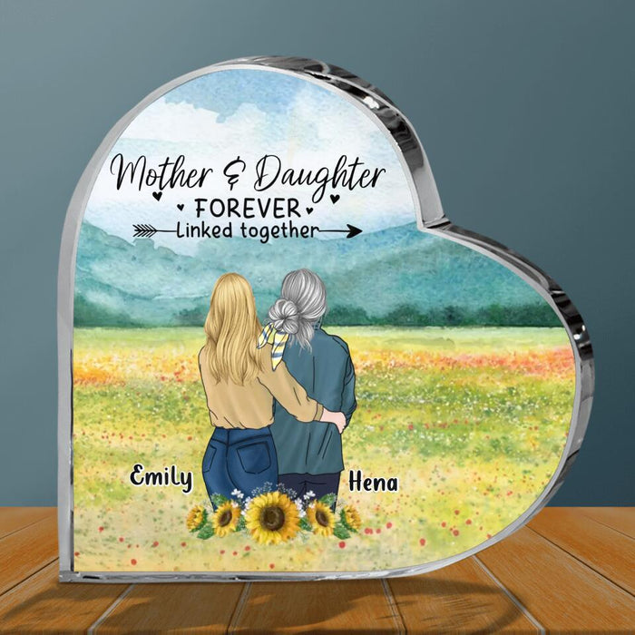 Personalized Mom & Daughter Acrylic Plaque - Mother's Day Gift Idea From Daughter - Mother & Daughter Forever Linked Together