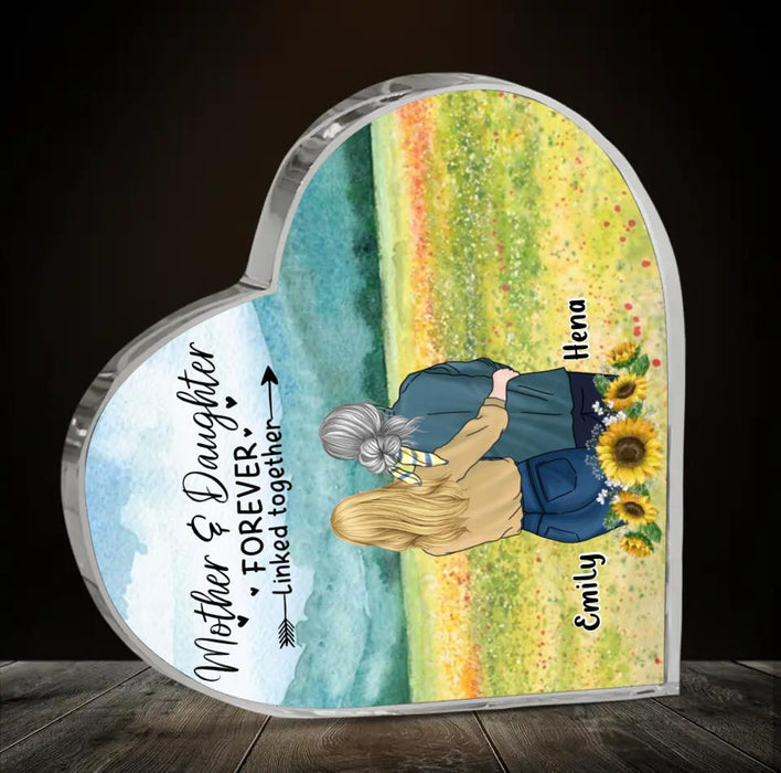 Personalized Mom & Daughter Acrylic Plaque - Mother's Day Gift Idea From Daughter - Mother & Daughter Forever Linked Together