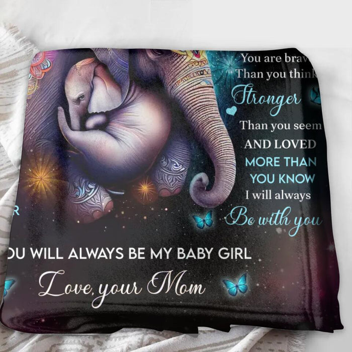 Personalized To My Daughter Fleece Throw Blanket/Quilt - Gift Idea for Daughter/Mother's Day - Never Feel That You Are Alone