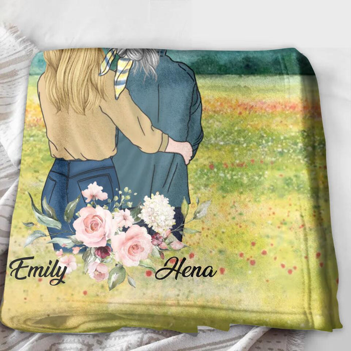 Personalized Mom & Daughter Fleece Throw Blanket/Quilt - Best Gift Idea For Mother's Day - D'abord Ma Mere Pour Toujours Mon Ami