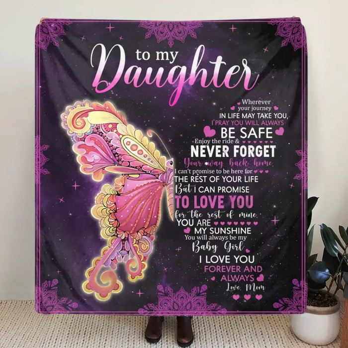 Personalized Daughter Fleece Throw Blanket/Quilt - Gift Idea For Daughter From Mom - To My Daughter