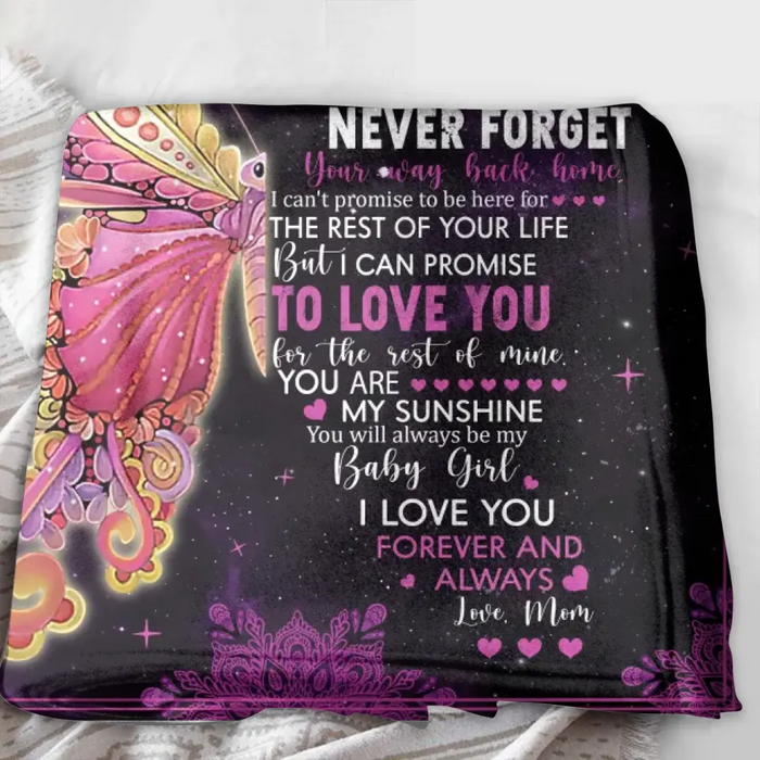 Personalized Daughter Fleece Throw Blanket/Quilt - Gift Idea For Daughter From Mom - To My Daughter