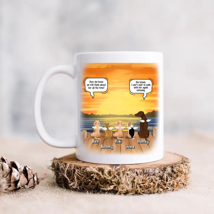 Personalized Memorial Pet Coffee Mug - Up to 5 Pets - Memorial Gift Idea For Dog/Cat Lovers - I Can't Wait To Walk With Her Again Someday