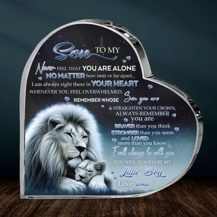 Personalized To My Daughter/Son Lion Acrylic Plaque - Gift Idea For Daughter/Son From Dad - Never Feel That You Are Alone