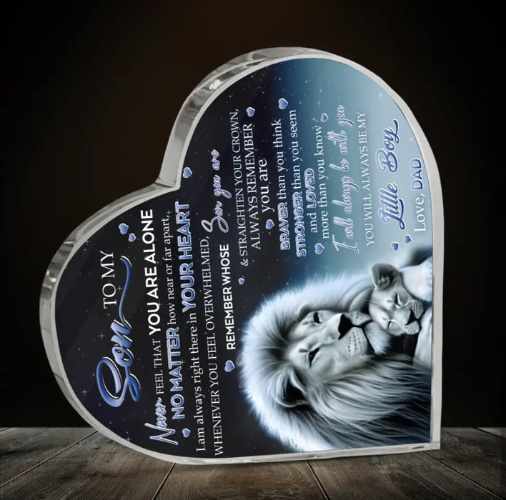 Personalized To My Daughter/Son Lion Acrylic Plaque - Gift Idea For Daughter/Son From Dad - Never Feel That You Are Alone