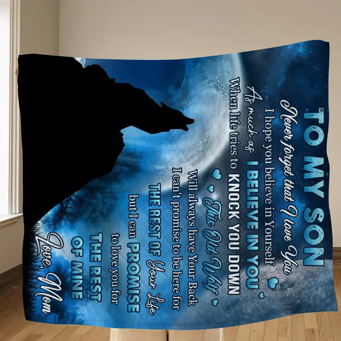 To My Son Fleece Throw Blanket & Quilt - Birthday Gift Idea From Mom Dad To Son - Never Forget That I Love You