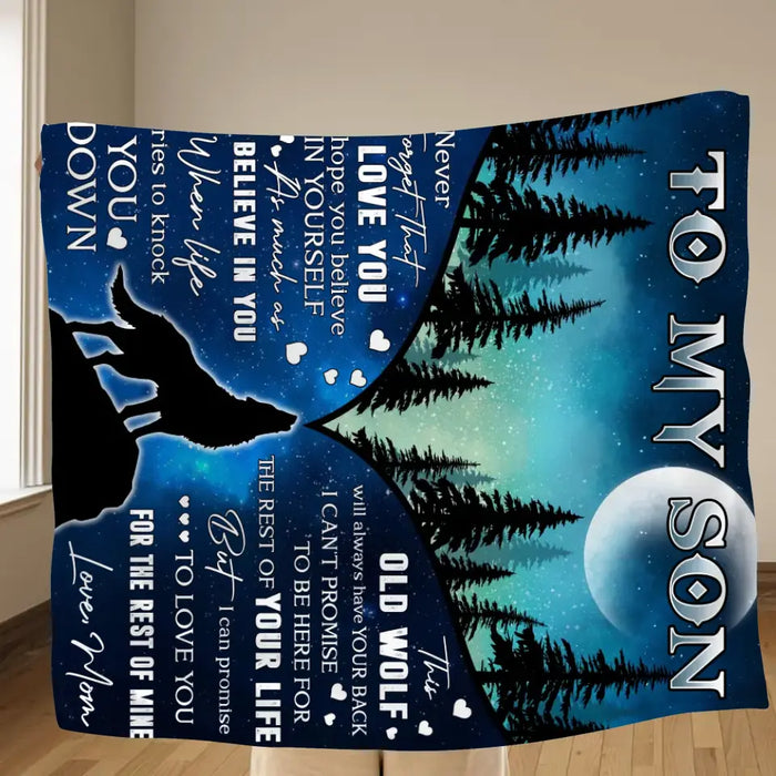 To My Son Fleece Throw Blanket & Quilt - Birthday Gift Idea From Mom Dad To Son - I Can Promise To Love You For The Rest Of Mine