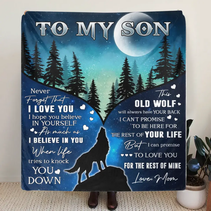 To My Son Fleece Throw Blanket & Quilt - Birthday Gift Idea From Mom Dad To Son - I Can Promise To Love You For The Rest Of Mine