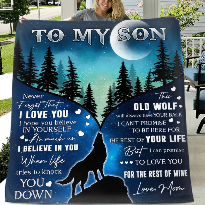 To My Son Fleece Throw Blanket & Quilt - Birthday Gift Idea From Mom Dad To Son - I Can Promise To Love You For The Rest Of Mine