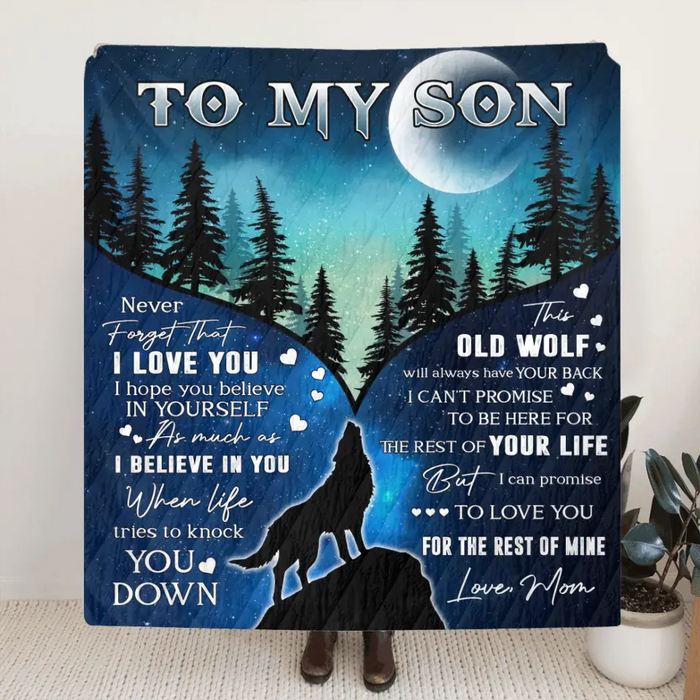 To My Son Fleece Throw Blanket & Quilt - Birthday Gift Idea From Mom Dad To Son - I Can Promise To Love You For The Rest Of Mine