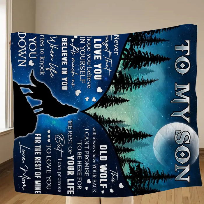 To My Son Fleece Throw Blanket & Quilt - Birthday Gift Idea From Mom Dad To Son - I Can Promise To Love You For The Rest Of Mine