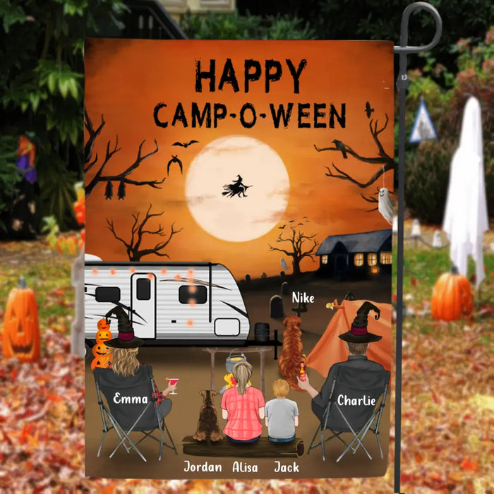 Personalized Halloween Camping Flag - Best Gift For Family/Couple/Friends - Happy Camp-O-Ween - GGO9YP