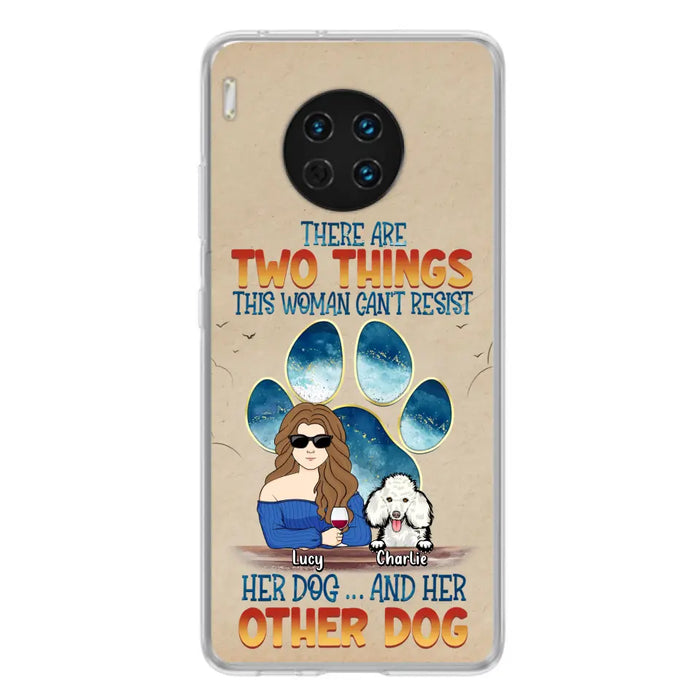 Personalized Dog Mom Phone Case - Gift Idea For Dog Lovers/Mother's Day - Up to 6 Dogs - There Are Two Things This Woman Can't Resist Her Dog..And Her Other Dog - Cases For Xiaomi/ Oppo/ Huawei