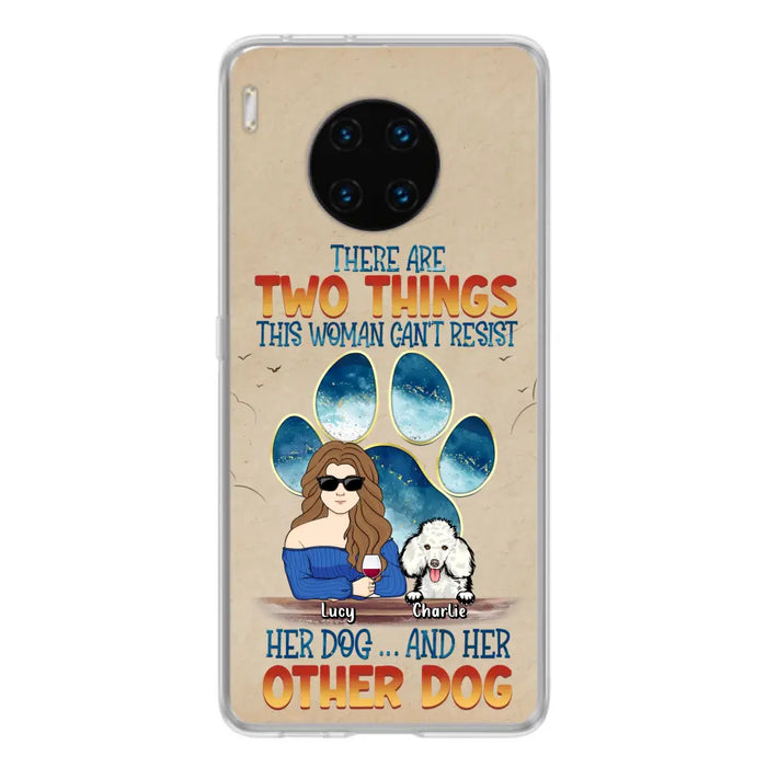 Personalized Dog Mom Phone Case - Gift Idea For Dog Lovers/Mother's Day - Up to 6 Dogs - There Are Two Things This Woman Can't Resist Her Dog..And Her Other Dog - Cases For Xiaomi/ Oppo/ Huawei