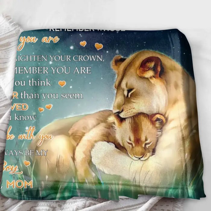 Personalized Mom Fleece Throw Blanket/Quilt - Gift Idea From Mom To Son/Daughter - Never Feel That You Are Alone