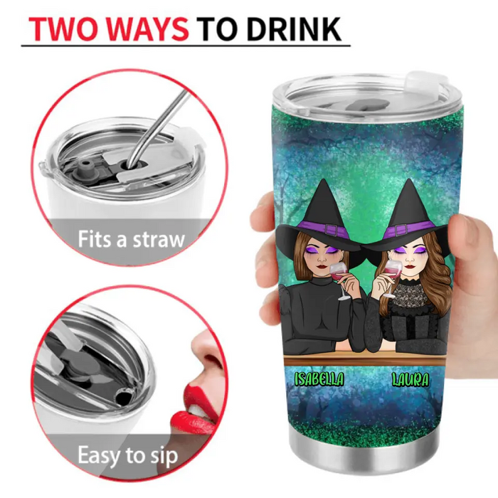 Personalized Sugar & Spice Witch Friends Tumbler - Up to 4 People - Gift Idea For Besties/Sisters/Friends - We're Not Sugar & Spice And Everything Nice