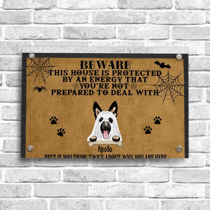 Personalized Dog Halloween Metal Sign - Up to 5 Dogs - Best Gift For Dog Lovers