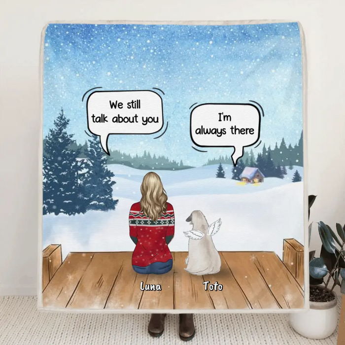 Personalized Dog Horse Quilt/Fleece Blanket - Man/Woman With Up to 5 Pets - We Still Talk About You