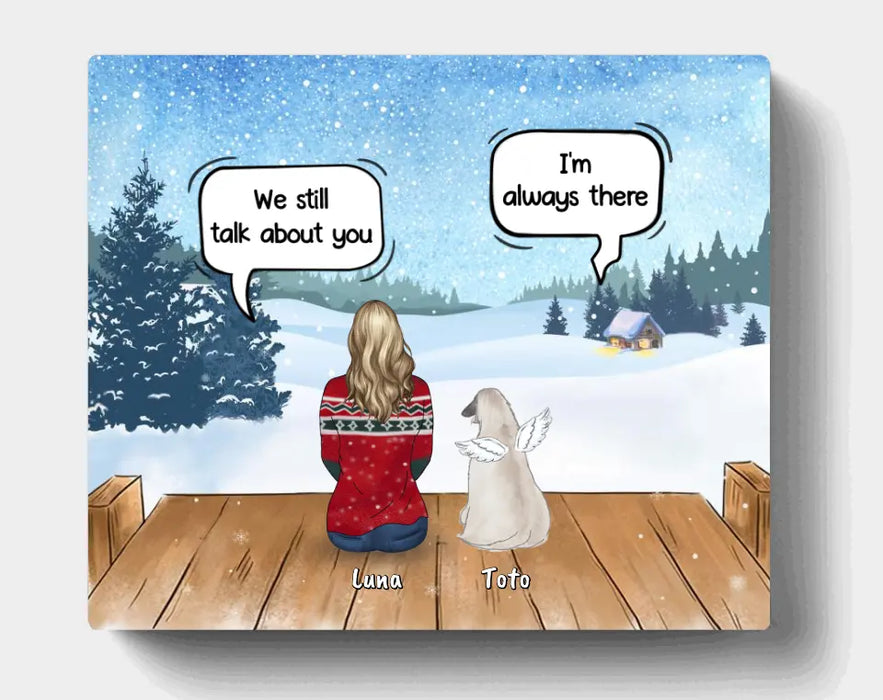 Personalized Dog Horse Canvas - Man/Woman With Up to 5 Pets - We Still Talk About You