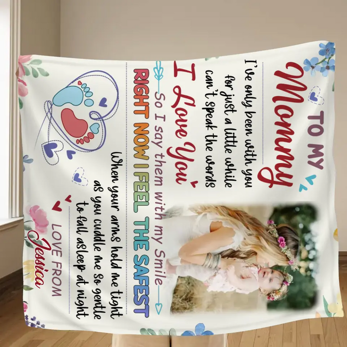Custom Photo First Mother's Day Fleece Throw Blanket/Quilt - Mother's Day Gift Idea For Mom - To My Mommy