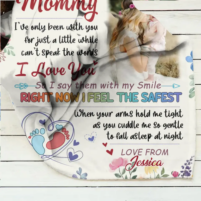 Custom Photo First Mother's Day Fleece Throw Blanket/Quilt - Mother's Day Gift Idea For Mom - To My Mommy