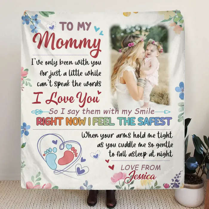 Custom Photo First Mother's Day Fleece Throw Blanket/Quilt - Mother's Day Gift Idea For Mom - To My Mommy