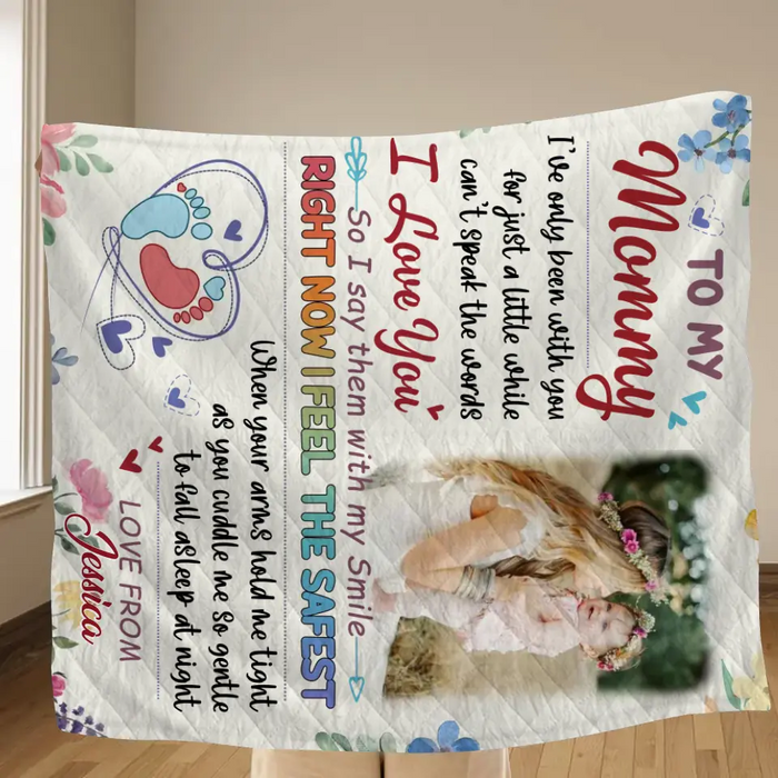 Custom Photo First Mother's Day Fleece Throw Blanket/Quilt - Mother's Day Gift Idea For Mom - To My Mommy