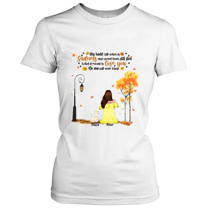 Personalized Memorial Dog Autumn T-shirt/Pullover Hoodie - Mom With Up to 4 Dogs - Memorial Gift For Dog Lover - 8ALLOF