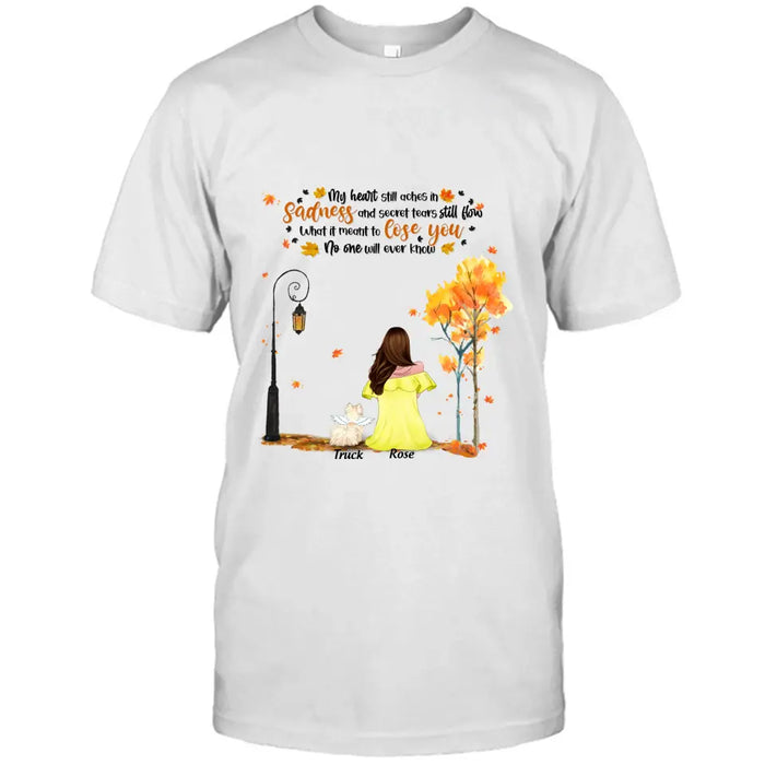 Personalized Memorial Dog Autumn T-shirt/Pullover Hoodie - Mom With Up to 4 Dogs - Memorial Gift For Dog Lover - 8ALLOF