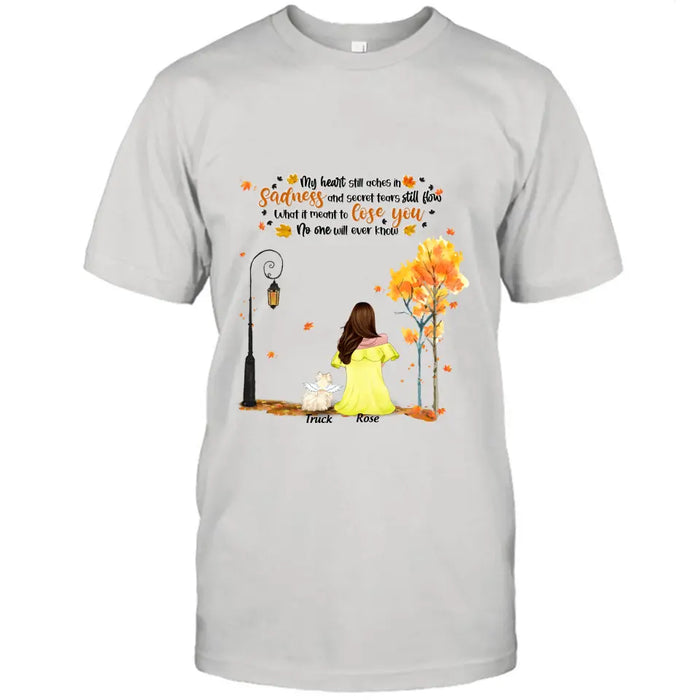 Personalized Memorial Dog Autumn T-shirt/Pullover Hoodie - Mom With Up to 4 Dogs - Memorial Gift For Dog Lover - 8ALLOF