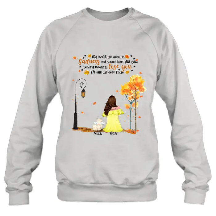 Personalized Memorial Dog Autumn T-shirt/Pullover Hoodie - Mom With Up to 4 Dogs - Memorial Gift For Dog Lover - 8ALLOF
