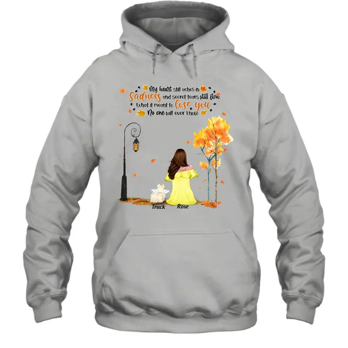 Personalized Memorial Dog Autumn T-shirt/Pullover Hoodie - Mom With Up to 4 Dogs - Memorial Gift For Dog Lover - 8ALLOF