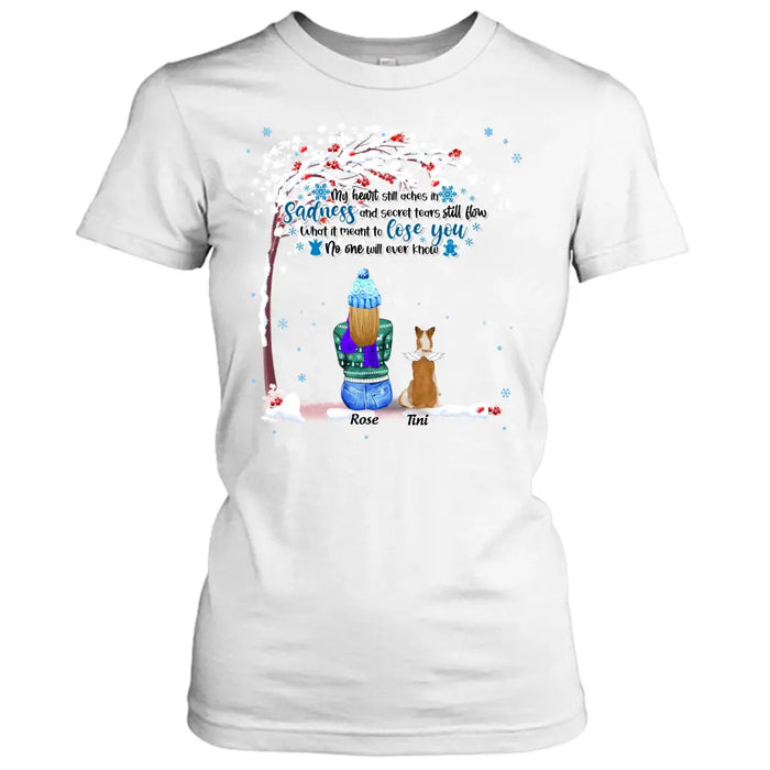 Custom Memorial Dog Winter T-Shirt/Pullover Hoodie - Mom With Up to 4 Dogs - Best Gift For Dog Lover - 8ALLOF