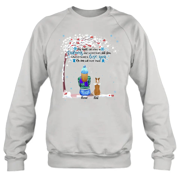 Custom Memorial Dog Winter T-Shirt/Pullover Hoodie - Mom With Up to 4 Dogs - Best Gift For Dog Lover - 8ALLOF