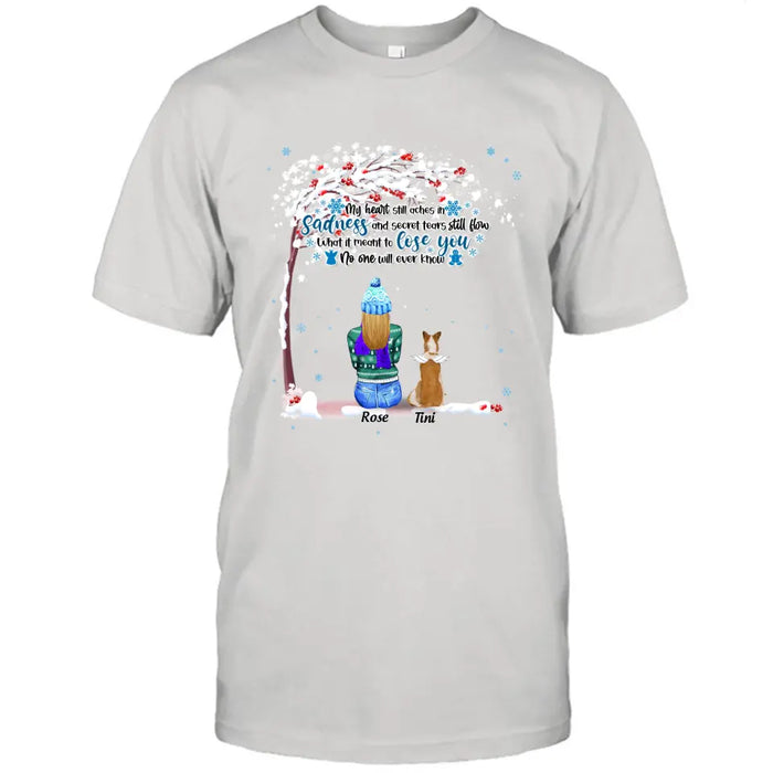 Custom Memorial Dog Winter T-Shirt/Pullover Hoodie - Mom With Up to 4 Dogs - Best Gift For Dog Lover - 8ALLOF