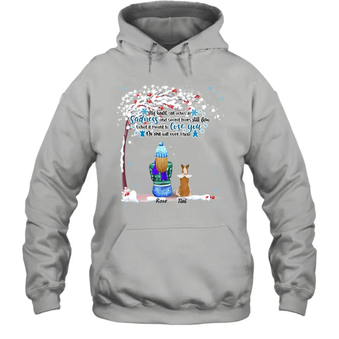 Custom Memorial Dog Winter T-Shirt/Pullover Hoodie - Mom With Up to 4 Dogs - Best Gift For Dog Lover - 8ALLOF
