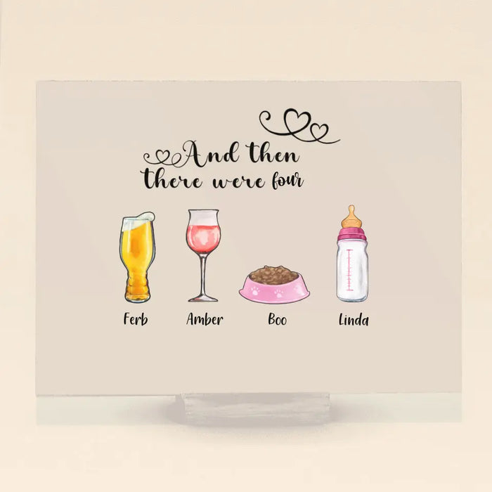 Personalized Family Acrylic Plaque - Family with up to 4 Dogs - Gift Idea for Family/Father's Day/Mother's Day