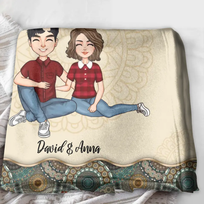 Personalized Couple Fleece Throw Blanket/Quilt - Gift Idea For Couple/Mom & Dad - Annoying Each Other For 12 Years And Still Going Strong