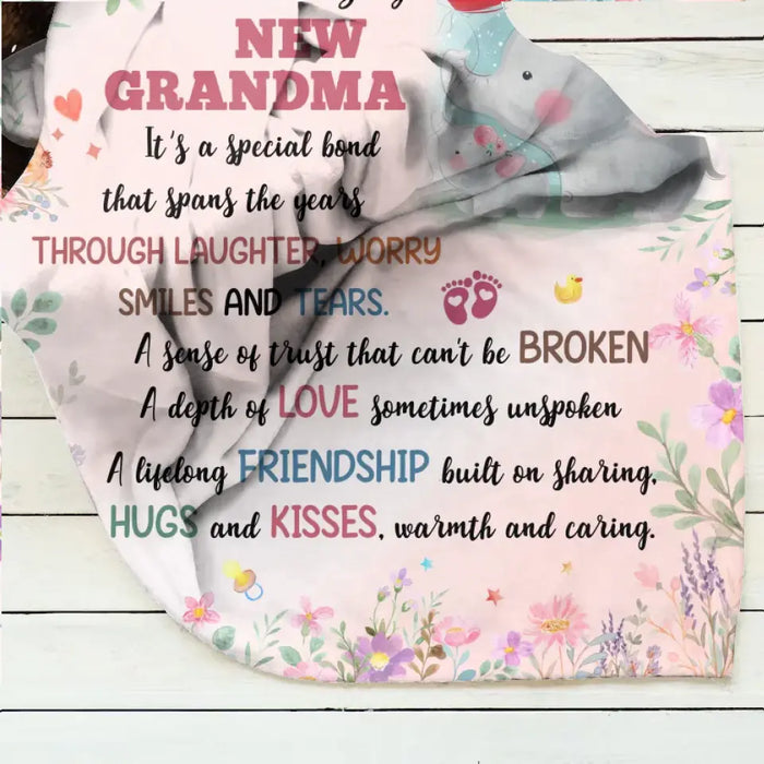 Personalized New Grandma Fleece Throw Blanket/Quilt - Mother's Day Gift Idea for Grandma - To An Amazing New Grandma