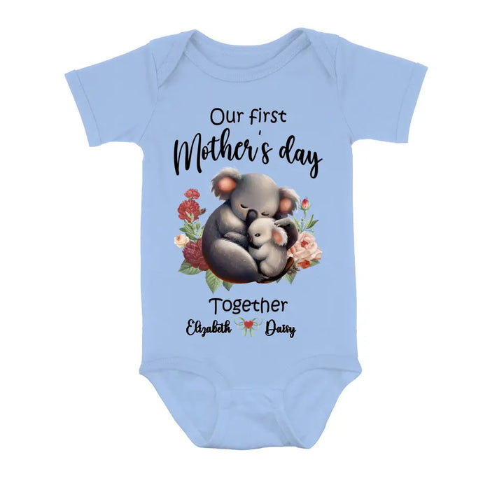 Personalized Koala Baby Onesie/T-Shirt - Gift Idea for Baby/Mother's Day - Our First Mother's Day Together