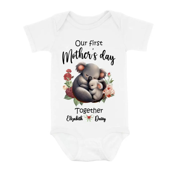 Personalized Koala Baby Onesie/T-Shirt - Gift Idea for Baby/Mother's Day - Our First Mother's Day Together