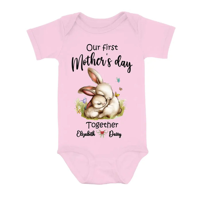 Personalized Rabbit Baby Onesie/T-Shirt - Gift Idea for Baby/Mother's Day - Our First Mother's Day Together