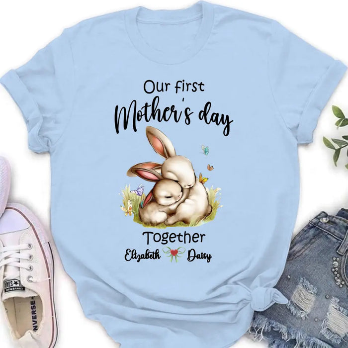 Personalized Rabbit Baby Onesie/T-Shirt - Gift Idea for Baby/Mother's Day - Our First Mother's Day Together