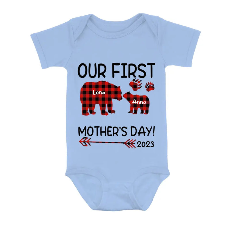 Personalized Bear Shirt/Baby Onesie - Gift Idea For Mother's Day - Our First Mother's Day 2023