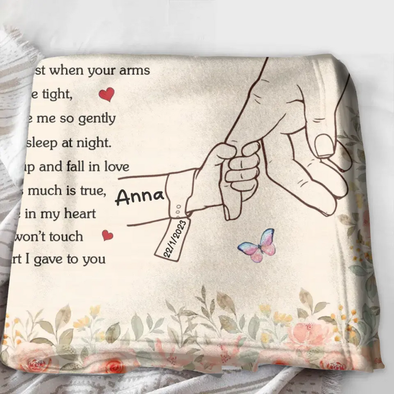Personalized Hand Fleece Throw Blanket/Quilt/Pillow Cover - Gift Idea For Mother's Day - Up to 6 Kids - Mommy I've Only Been Your Little One For Such A Short While
