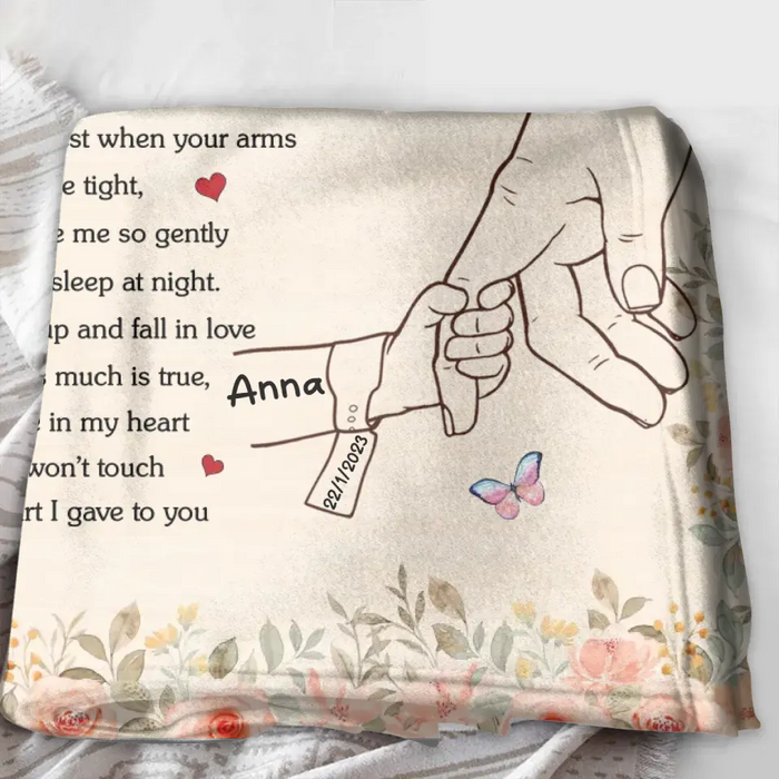 Personalized Hand Fleece Throw Blanket/Quilt/Pillow Cover - Gift Idea For Mother's Day - Up to 6 Kids - Mommy I've Only Been Your Little One For Such A Short While
